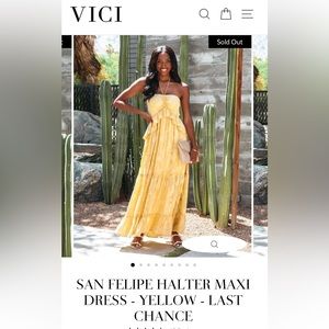 VICI San Felipe Halter Maxi dress 🌼SMALL🌼 in Yellow 💛💛